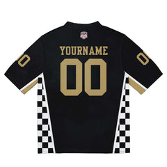Custom Football Jersey Shirt Personalized Stitched Printed Team Name Number Black & White