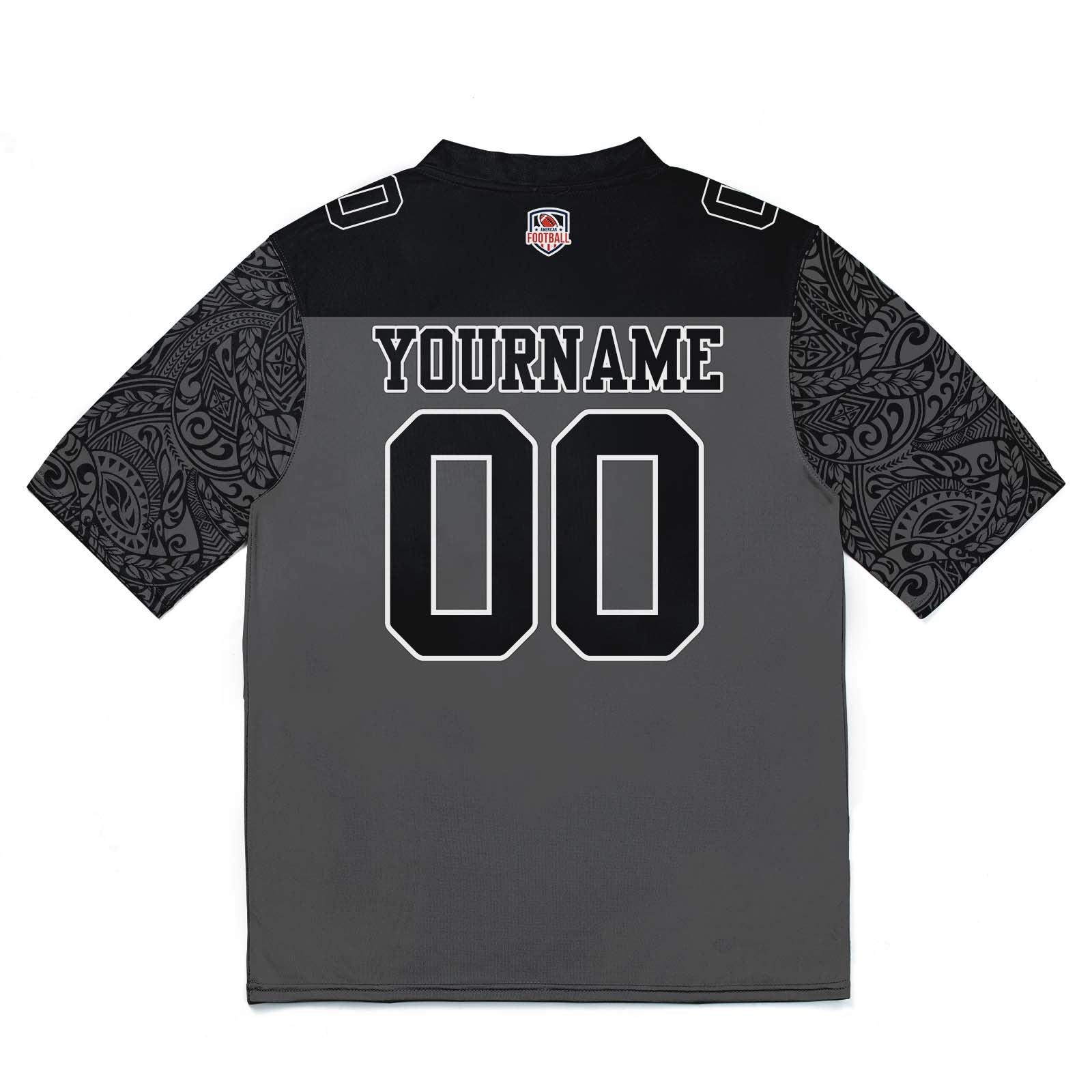 Custom Football Jersey Shirt Personalized Stitched Printed Team Name Number Black&Grey
