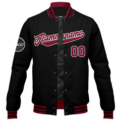 Custom Varsity Jacket Letterman jacket for Men, Women and Youth Crimson Black