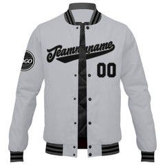 Custom Varsity Jacket Letterman jacket for Men, Women and Youth Grey Black