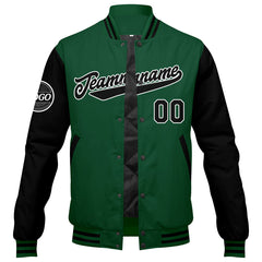 Custom Varsity Jacket Letterman jacket for Men, Women and Youth Green Black