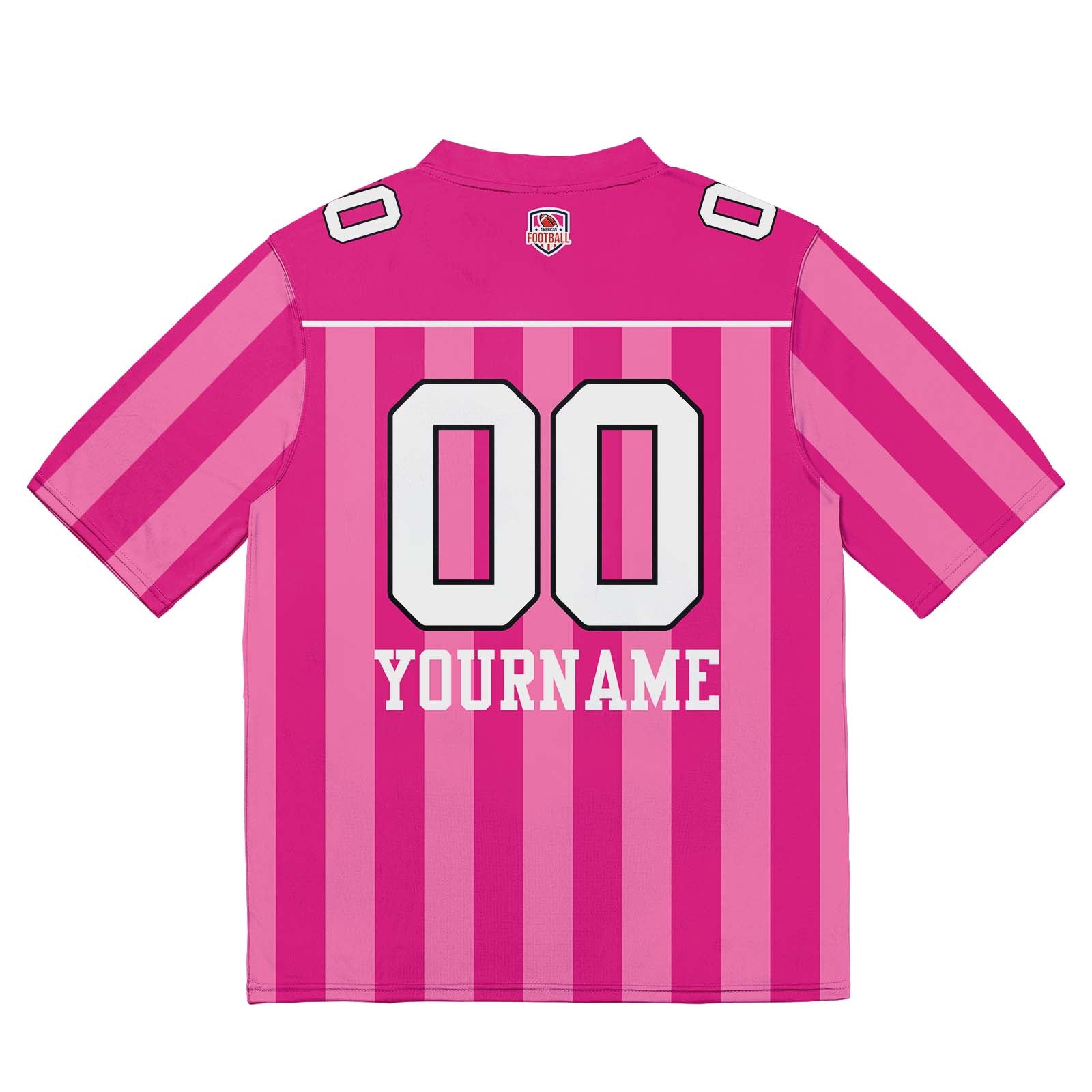 Custom Football Jersey Shirt Personalized Stitched Printed Team Name Number Pink & White