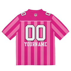 Custom Football Jersey Shirt Personalized Stitched Printed Team Name Number Pink & White