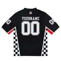 Custom Football Jersey Shirt Personalized Stitched Printed Team Name Number Red & Black & White