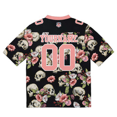 Custom Football Jersey Shirt Personalized Stitched Printed Team Name Number Skull-Pink