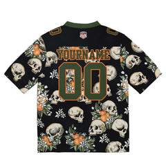 Custom Football Jersey Shirt Personalized Stitched Printed Team Name Number Skull-Olive green