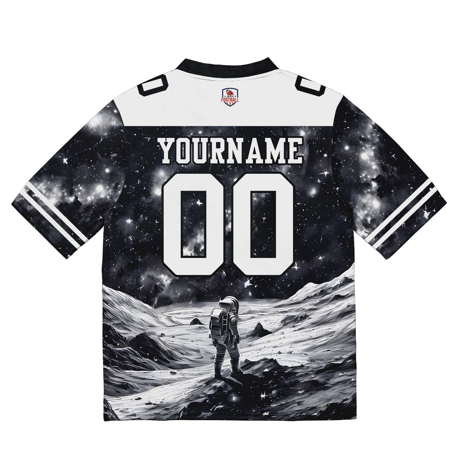 Custom Football Jersey Shirt Personalized Stitched Printed Team Name Number Black&White