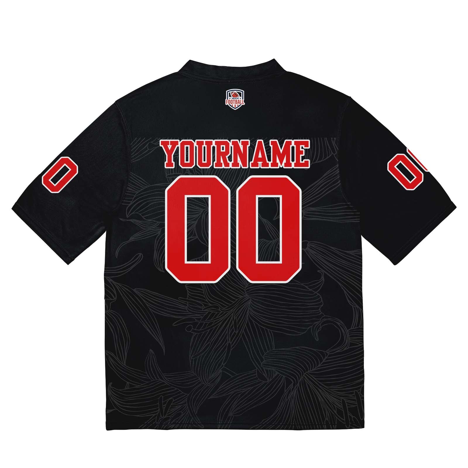 Custom Football Jersey Shirt Personalized Stitched Printed Team Name Number Black&Red