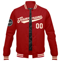 Custom Varsity Jacket Letterman jacket for Men, Women and Youth Red Cream