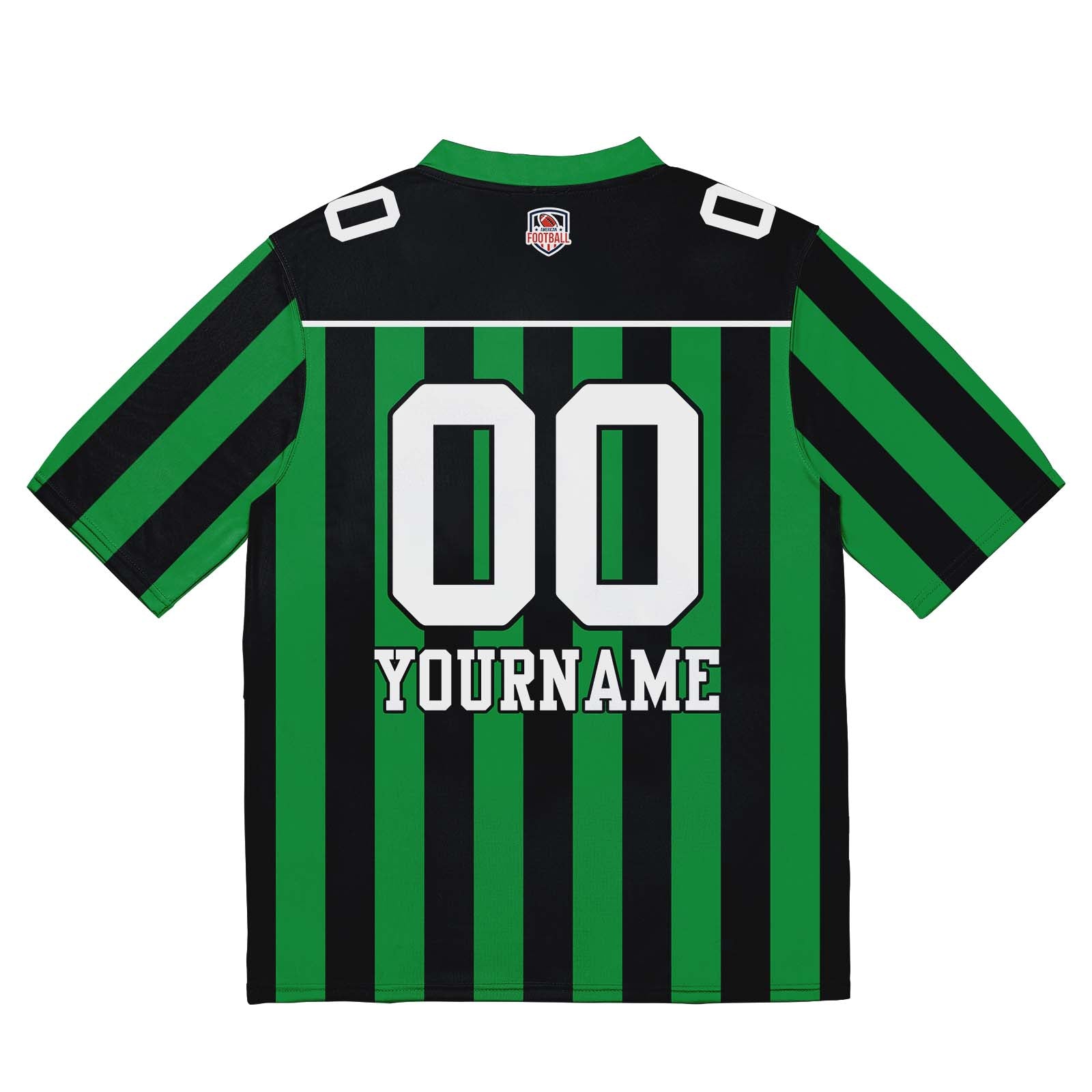 Custom Football Jersey Shirt Personalized Stitched Printed Team Name Number Green & Black