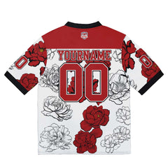 Custom Football Jersey Shirt Personalized Stitched Printed Team Name Number White&Red