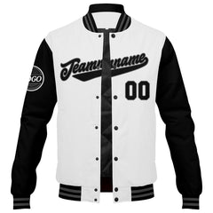 Custom Varsity Jacket Letterman jacket for Men, Women and Youth Black White