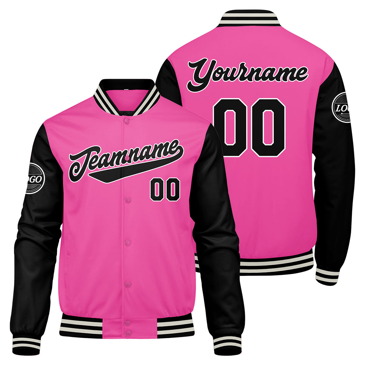 Custom Varsity Jacket Letterman jacket for Men, Women and Youth Pink