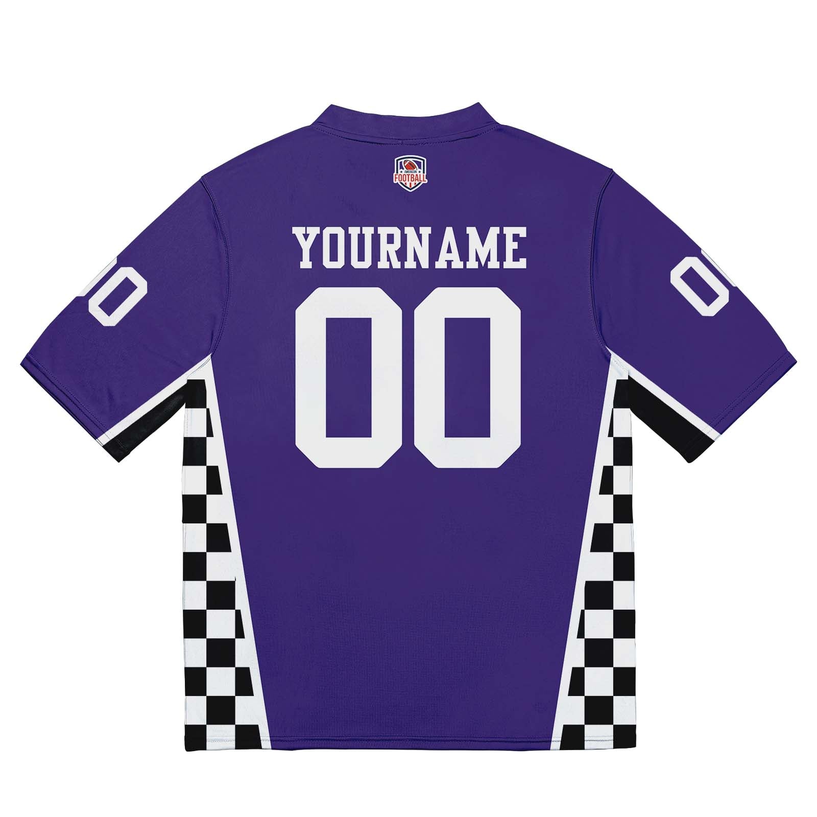 Custom Football Jersey Shirt Personalized Stitched Printed Team Name Number Purple & White