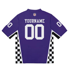 Custom Football Jersey Shirt Personalized Stitched Printed Team Name Number Purple & White