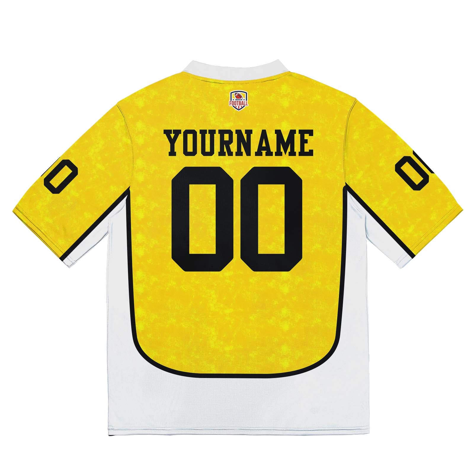 Custom Football Jersey Shirt Personalized Stitched Printed Team Name Number Yellow