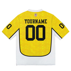 Custom Football Jersey Shirt Personalized Stitched Printed Team Name Number Yellow