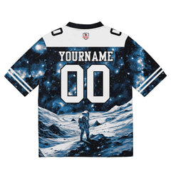 Custom Football Jersey Shirt Personalized Stitched Printed Team Name Number Black&Blue