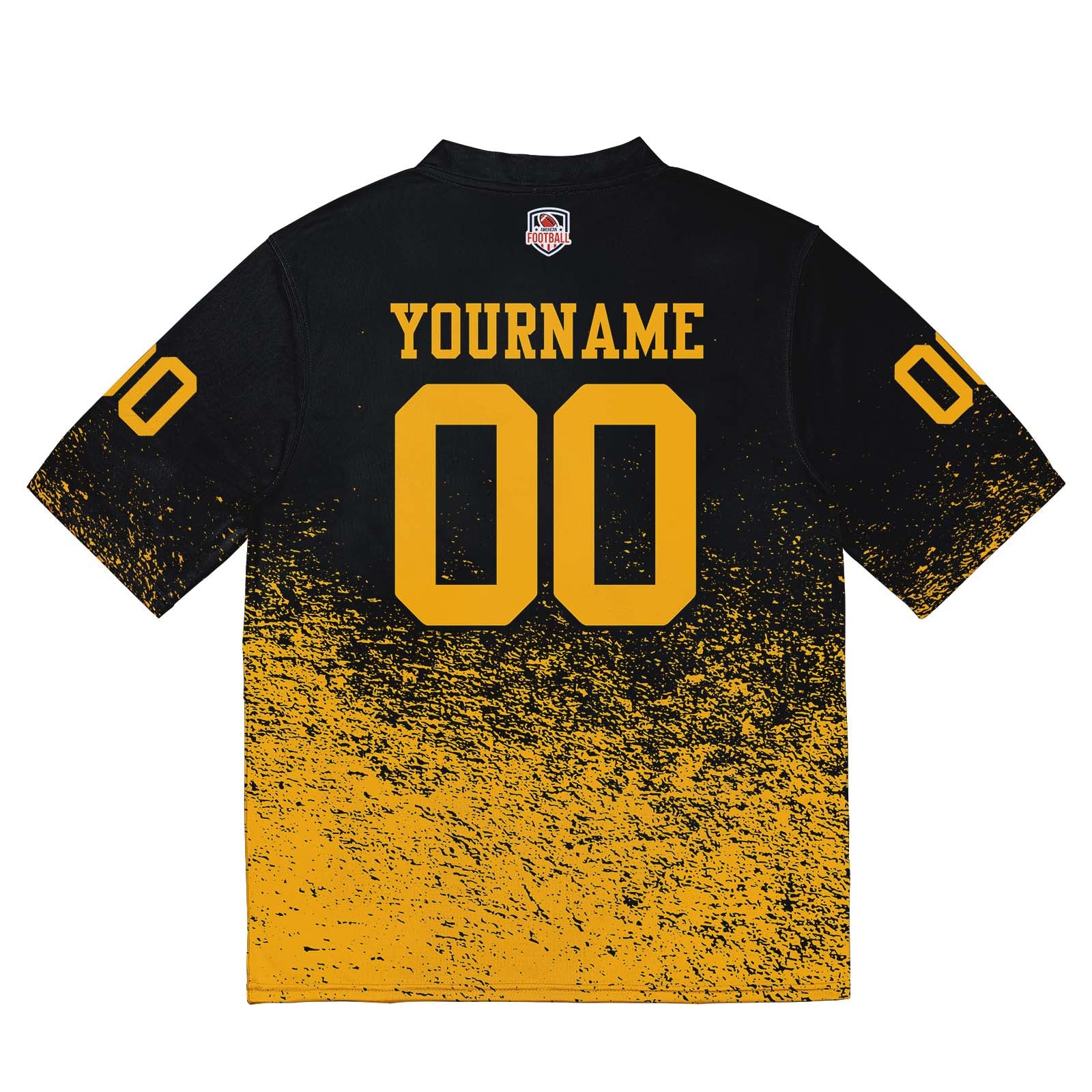 Custom Football Jersey Shirt Personalized Stitched Printed Team Name Number Black & Yellow