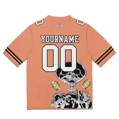 Custom Football Jersey Shirt Personalized Stitched Printed Team Name Number Light Orange Pink