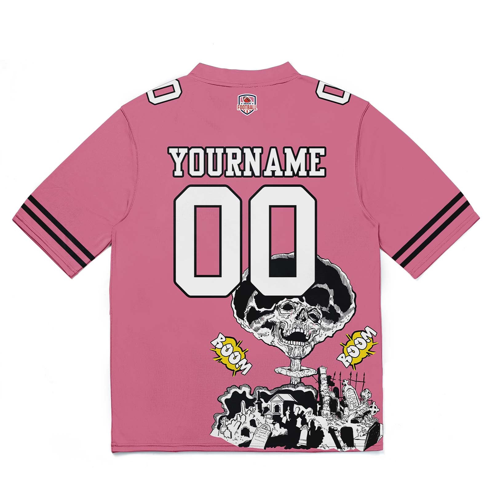 Custom Football Jersey Shirt Personalized Stitched Printed Team Name Number Pink