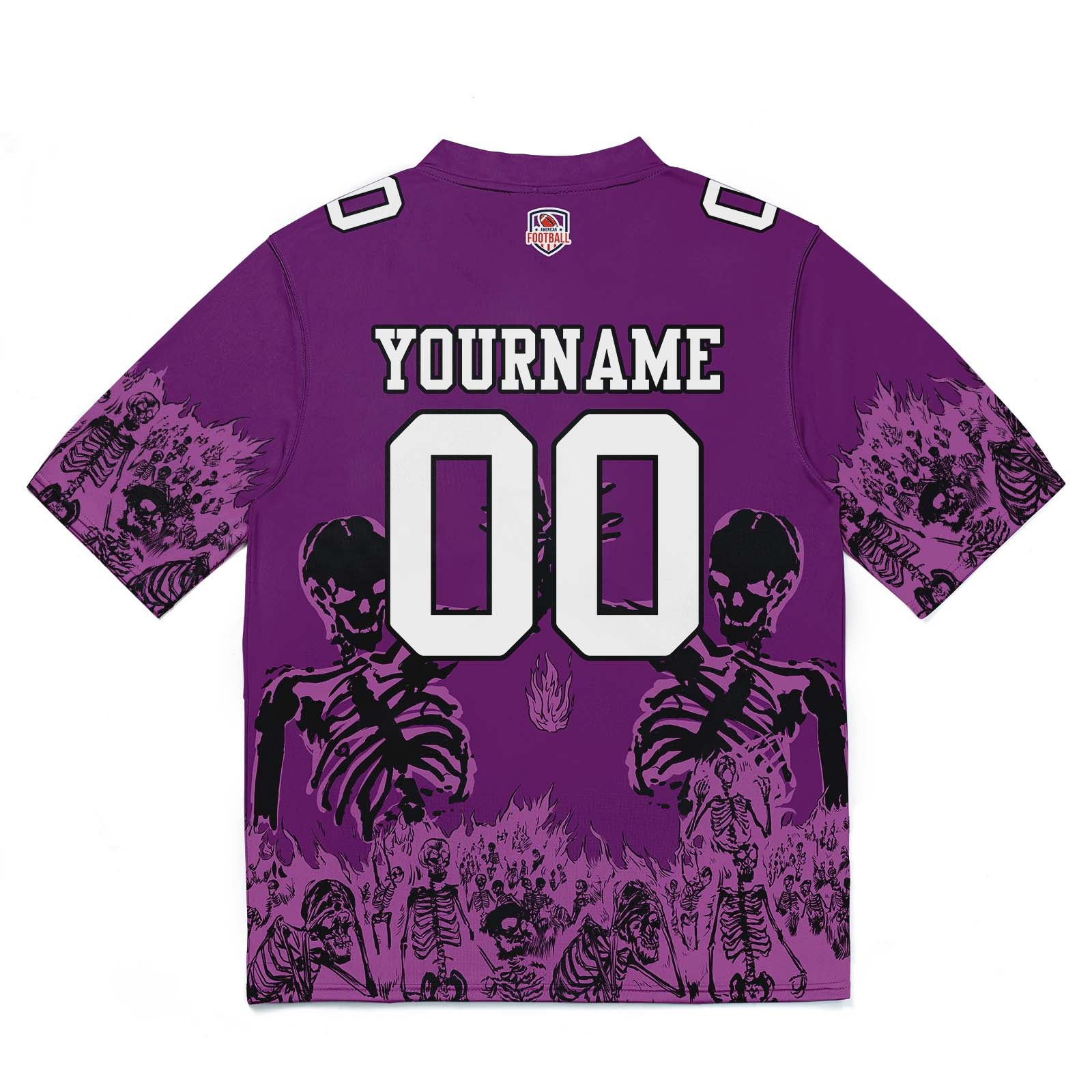 Custom Football Jersey Shirt Personalized Stitched Printed Team Name Number Purple