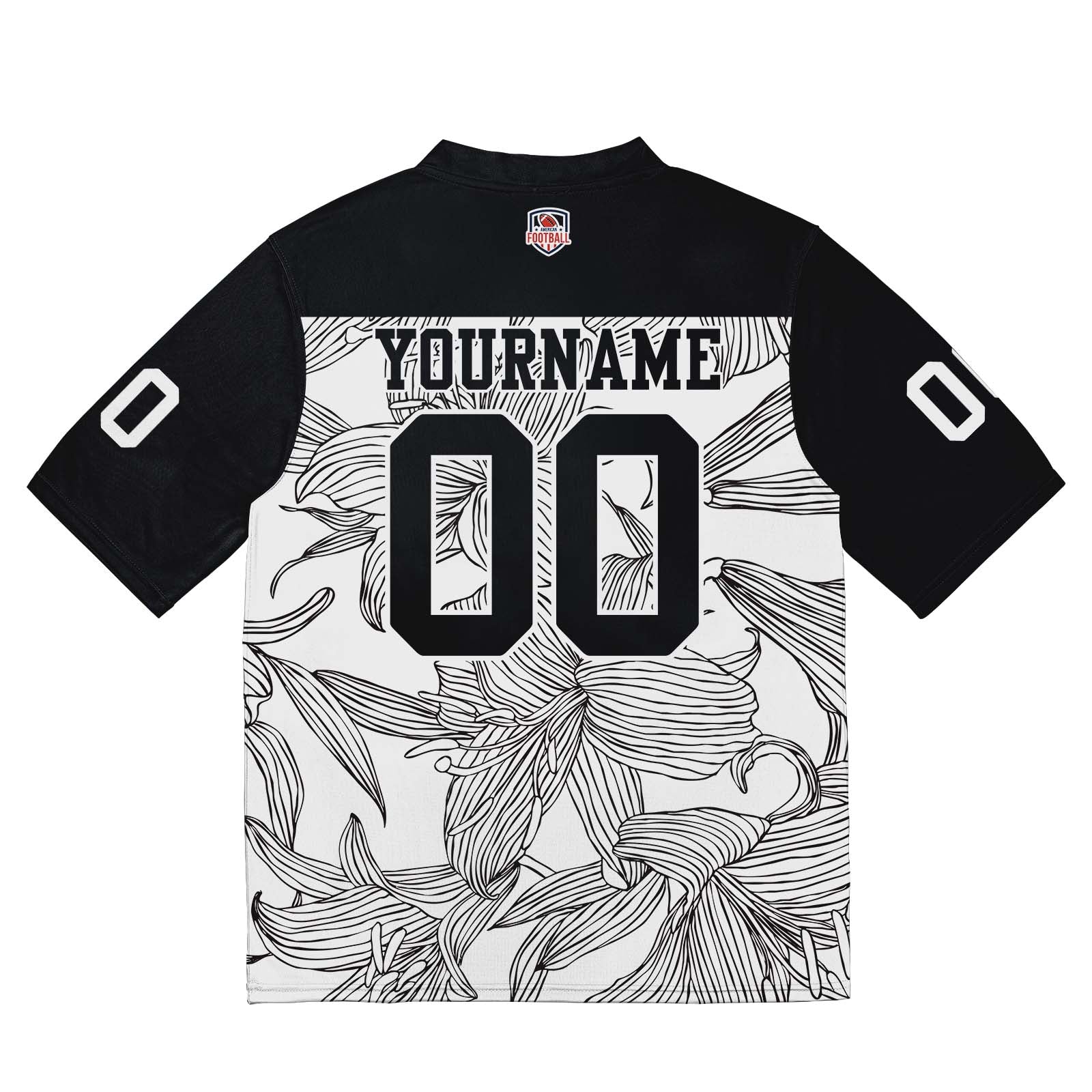 Custom Football Jersey Shirt Personalized Stitched Printed Team Name Number Black&White