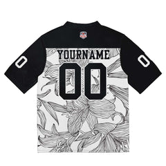 Custom Football Jersey Shirt Personalized Stitched Printed Team Name Number Black&White