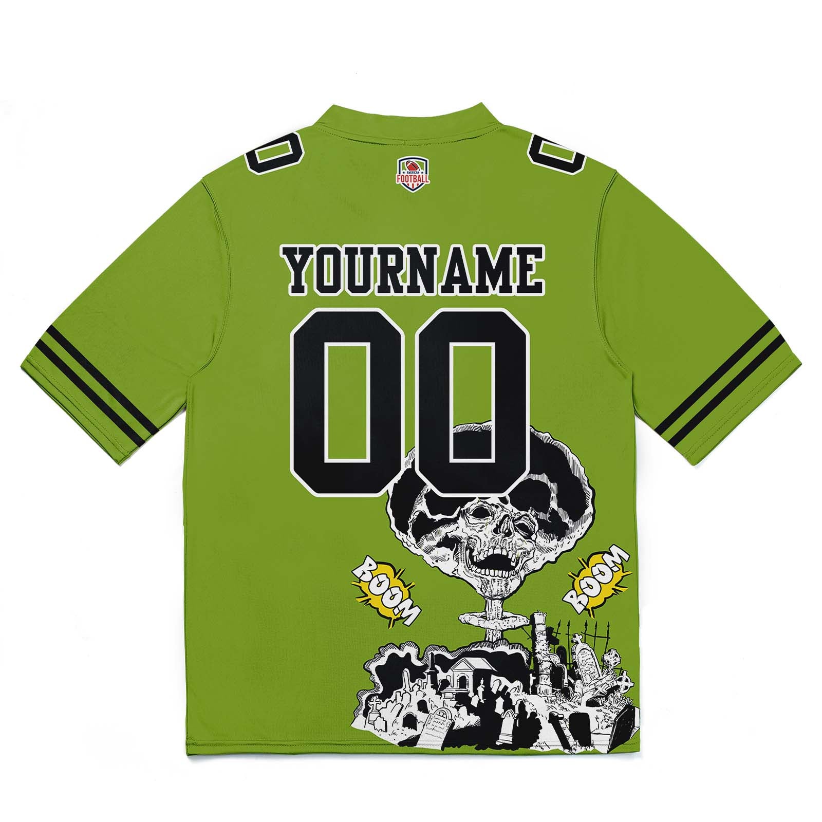 Custom Football Jersey Shirt Personalized Stitched Printed Team Name Number Grass Green