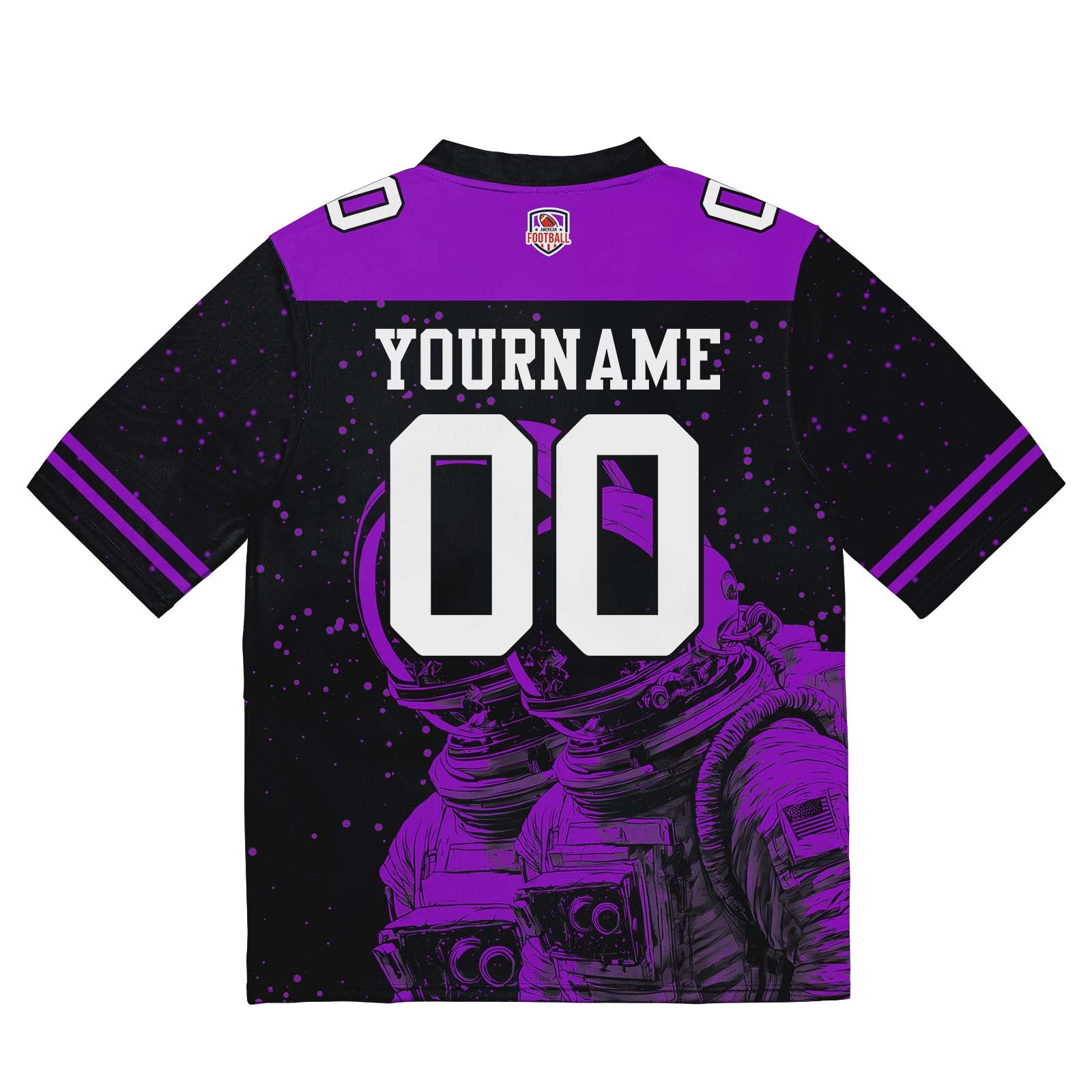 Custom Football Jersey Shirt Personalized Stitched Printed Team Name Number Black&Purple