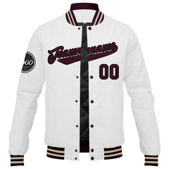 Custom Varsity Jacket Letterman jacket for Men, Women and Youth Marroon White