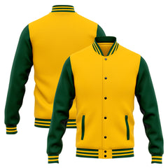 Custom Varsity Jacket Letterman jacket for Men, Women and Youth Green Yellow