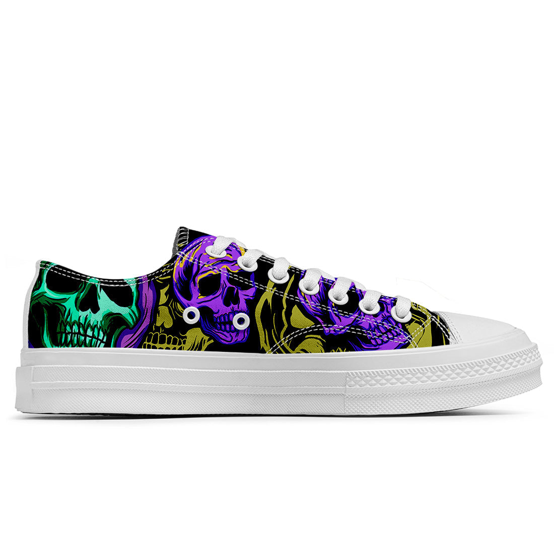 Highlight Your Fashion With Men's and Women's Low-Top Canvas Shoes Skeleton