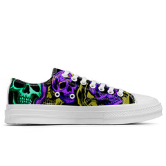 Highlight Your Fashion With Men's and Women's Low-Top Canvas Shoes Skeleton