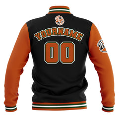 Custom Black Orange Green Waterproof Varsity Jackets Personalized Stitched Name Number Logo to Letterman Jackets