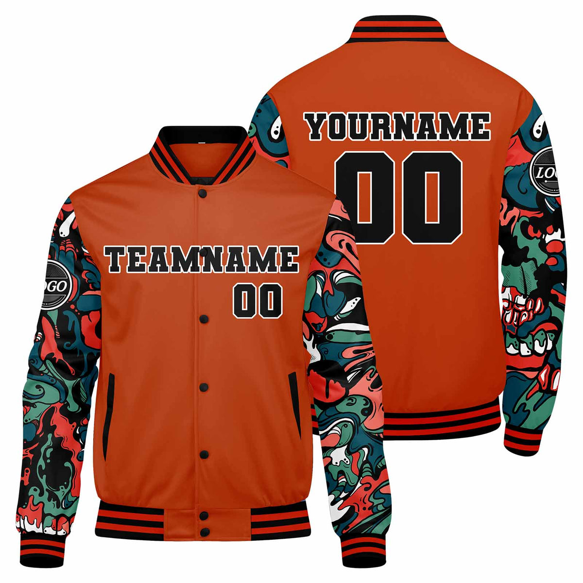 Custom Varsity Jacket Letterman jacket for Men, Women and Youth Orange