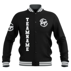 Custom Black Grey White Waterproof Varsity Jackets Personalized Stitched Name Number Logo to Letterman Jackets