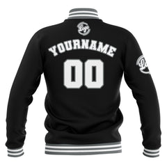 Custom Black Grey White Waterproof Varsity Jackets Personalized Stitched Name Number Logo to Letterman Jackets