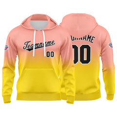 Custom Gradient Sweatshirt Hoodie For Man Woman Girl Boy Print Your Logo Name Number Light Pink Yellow