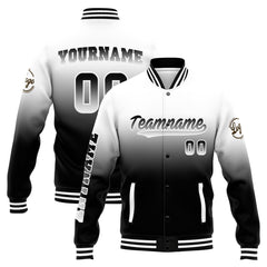 Custom Varsity Jacket Letterman jacket for Men, Women and Youth White&Black