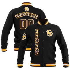 Custom Black Brown Yellow Waterproof Varsity Jackets Personalized Stitched Name Number Logo to Letterman Jackets