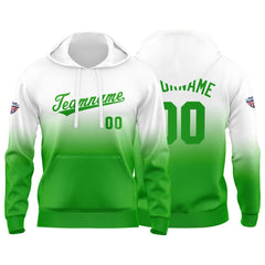 Custom Gradient Sweatshirt Hoodie For Man Woman Girl Boy Print Your Logo Name Number Green