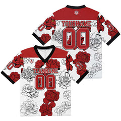 Custom Football Jersey Shirt Personalized Stitched Printed Team Name Number White&Red