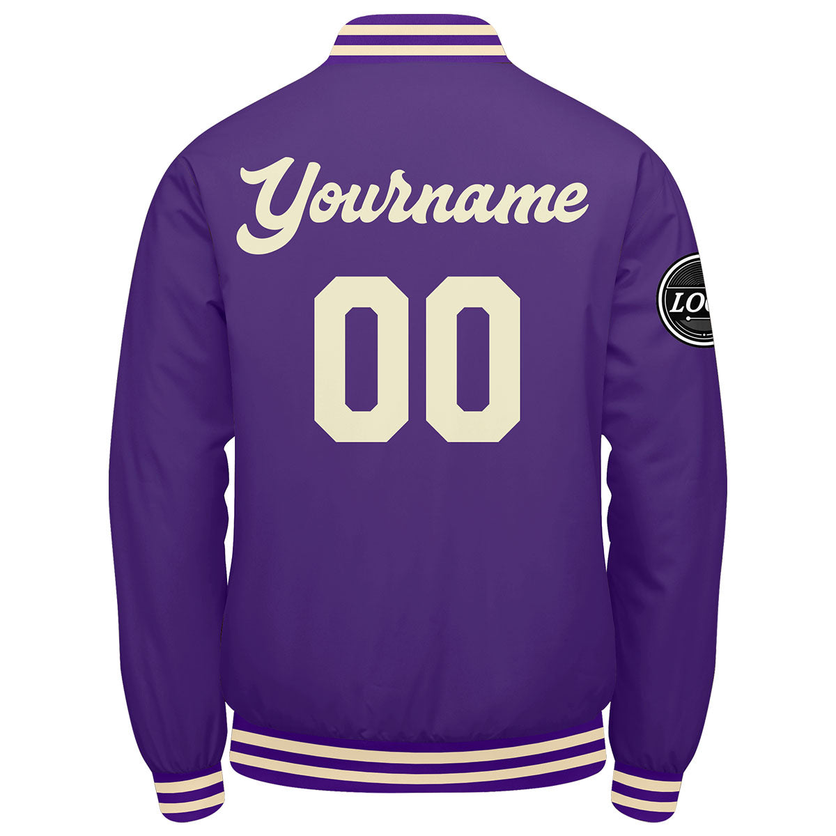 Custom Varsity Jacket Letterman jacket for Men, Women and Youth Purple Cream