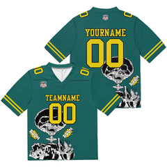 Custom Football Jersey Shirt Personalized Stitched Printed Team Name Number Green