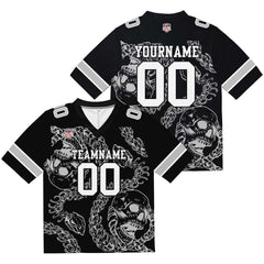 Custom Football Jersey Shirt Personalized Stitched Printed Team Name Number Bones-Grey