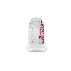 Adorable Oink: Step into Cuteness with our Mid-Top Canvas Shoes featuring Playful Piglet Drawings – Fun Fashion for Men and Women