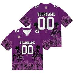 Custom Football Jersey Shirt Personalized Stitched Printed Team Name Number Purple