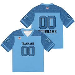 Custom Football Jersey Shirt Personalized Stitched Printed Team Name Number Light Blue