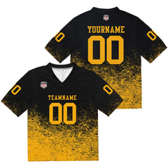 Custom Football Jersey Shirt Personalized Stitched Printed Team Name Number Black & Yellow